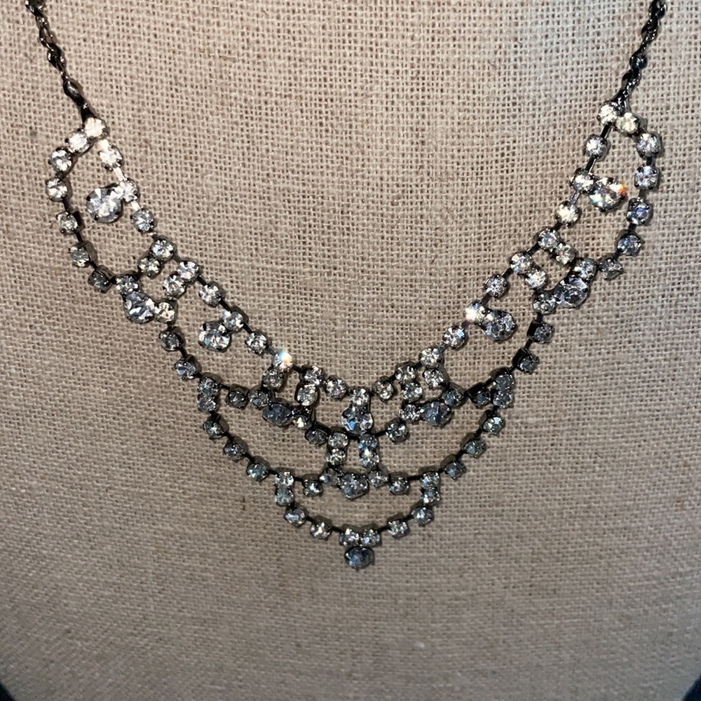 Vintage Rhinestone necklace.  14”. - Picture 2 of 5